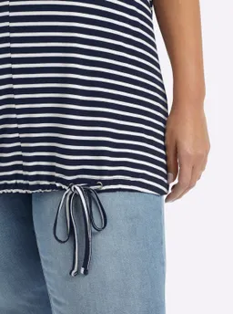 sheego Ringelshirt tiefblau-weiß-gestreift – Produktbild 1 von 1