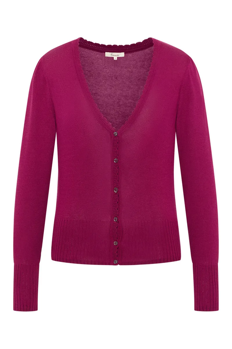 Tranquillo Cardigan Linaa aus Biobaumwolle - raspberry / S – Produktbild 1 von 4