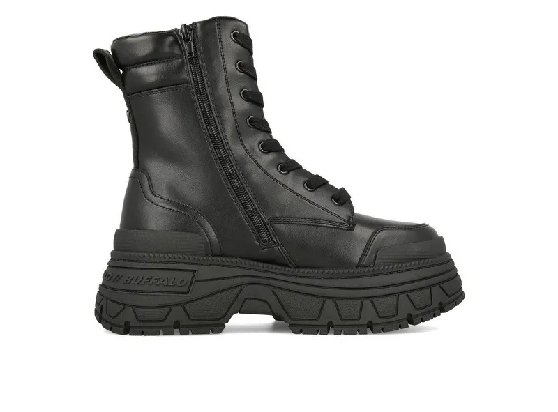 Buffalo Buffalo Fusion Lace Up Mid Damen Black Ankleboots, Schwarz, – Produktbild 2 von 5