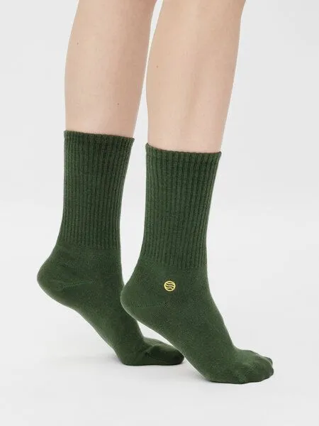 Natural Vibes Bunte Tennissocken | Bio GOTS | Rot | Blau | Grün | Hellblau | Natural Vibes Originals | Socken | Herren Damen, Grün, – Produktbild 2 von 2
