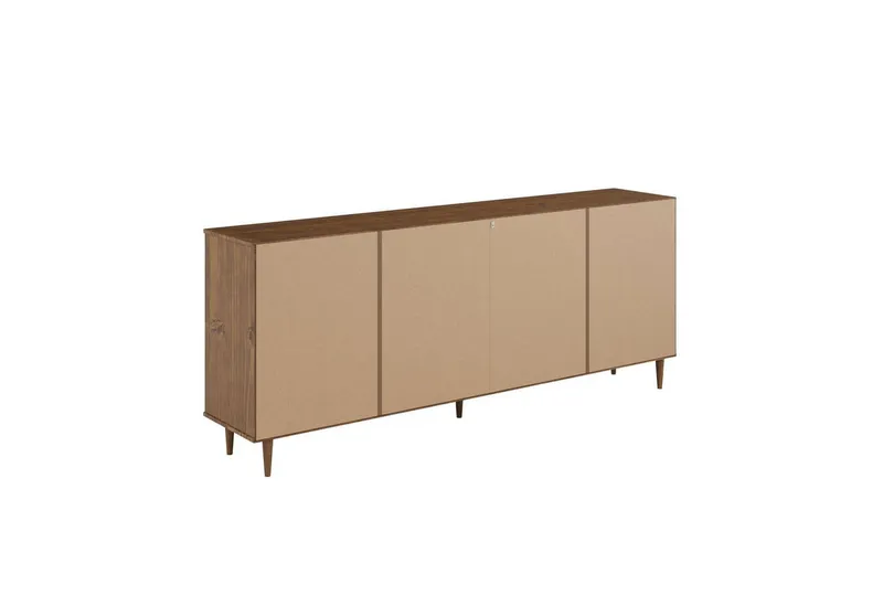 OTTO home Sideboard Malmedy Front mit gefrästen Rillen, Kommode aus massivem Kiefernholz, Push-to-open, FSC, Breite 200 cm, Braun, – Produktbild 5 von 5
