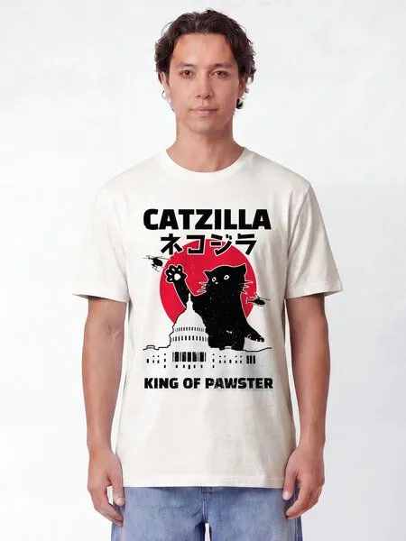 watapparel watapparel T-Shirt Unisex Catzilla, Off white, – Produktbild 2 von 2