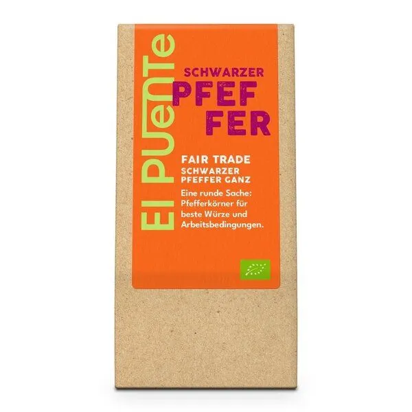 El Puente El Puente Bio-Pfeffer schwarz ganz | Fair Trade | Bio-zertifiziert | Vegan | Glutenfrei, Mehrfarbig, – Produktbild 1 von 2