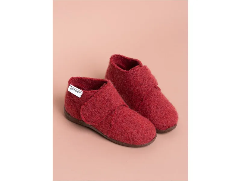 Gottstein Gottstein Kinder-Hausschuh Alpine Racer RU für Jungen & Mädchen aus 100% Schurwolle, Rot, – Produktbild 3 von 6