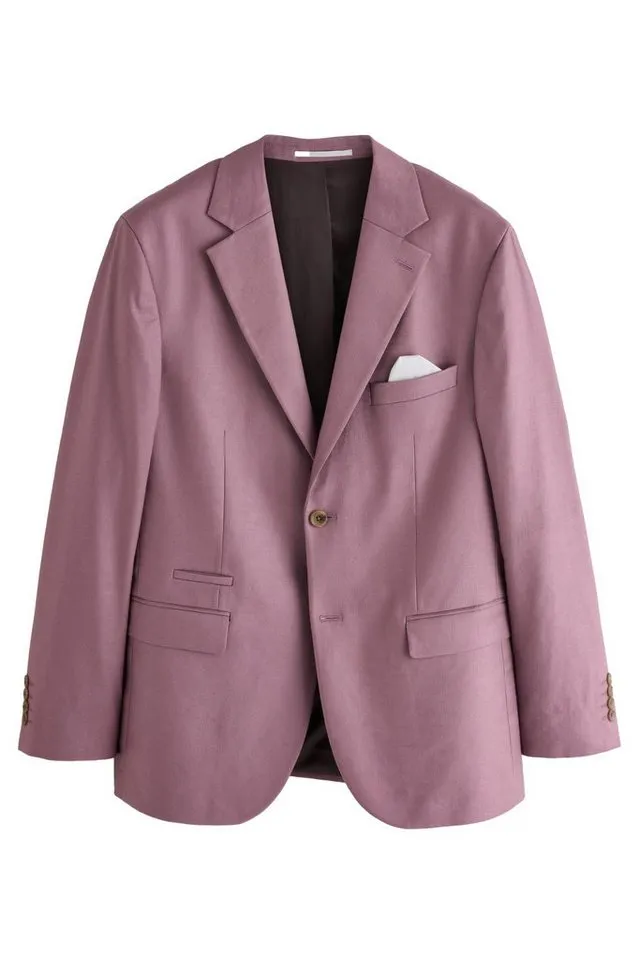 Next Jackenblazer N. Premium Muscle Fit Sakko Leinen/Lyocell/Stretch (1-tlg), Rosa, – Produktbild 1 von 5