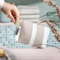 nahtur design nahtur-design Kosmetiktasche aus 100% Leinen | Kleine Leinentasche, No_16 (blau), – Produktbild 1 von 1