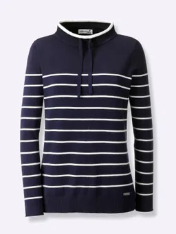 Witt Stehkragenpullover marine-ecru-geringelt – Produktbild 1 von 1