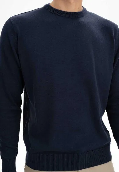 MELA MELA Feinstrick Pullover Style HIMAL aus 100% Bio-Baumwolle, Navy, – Produktbild 5 von 5