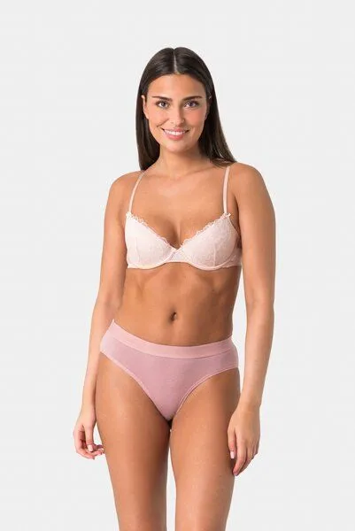 Elsie Elsie Unterhosen Damen 5er Pack Bikinislip aus Baumwolle mit Stretch, 2x schwarz 2x beige 1x rosa, – Produktbild 3 von 4