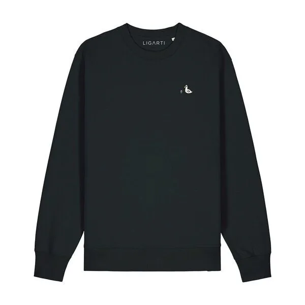 LIGARTI Bestickter Pullover – Piet die Ente – LIGARTI Tiermanufaktur, Schwarz, – Produktbild 1 von 3