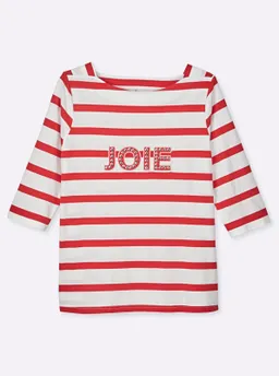 sheego 3/4-Arm-Shirt weiß-erdbeere-geringelt – Produktbild 1 von 1