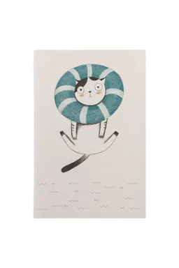 Tranquillo Notizbuch BLUE SPLASHY CAT - white – Produktbild 1 von 1