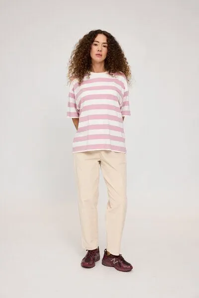 Mazine Mazine Gestreiftes T-Shirt, Pale mauve/offwhite, – Produktbild 3 von 4