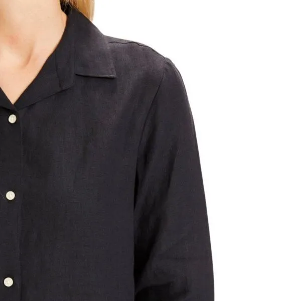KnowledgeCotton Apparel KnowledgeCotton Apparel Sage Classic Reg Linen Shirt, Black jet, – Produktbild 4 von 4
