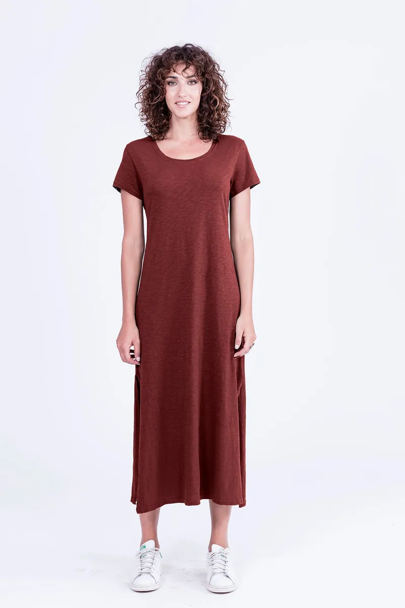 RAVENS VIEW IBIZA RAVENS VIEW IBIZA Damen vegan Kleid Uma Dunkel Granat, Dunkelrot, – Produktbild 1 von 1