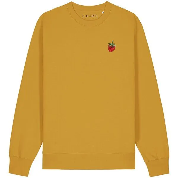 LIGARTI Bestickter Pullover – Erdbeere – LIGARTI Tiermanufaktur, Senfgelb, – Produktbild 1 von 2
