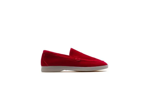 Solari Milano Solari Milano Veganer Samt-Loafer - Damen, Rot, – Produktbild 1 von 2