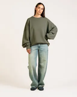 Kuyichi Kuyichi Damen vegan Pullover Janet Moosgrün – Produktbild 1 von 1