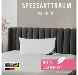 Spessarttraum Spessarttraum 3-Kammer-Kopfkissen Premium, Füllung: 60% Gänsedaunen / 40% Gänsefedern, Klasse 1, Downpass zertifiziert (Außenkammern), Bezug: 100% Baumwolle, Made in Green, Hausstauballergiker geeignet, gute Stützkraft, Seitenschläfer & Rückenschläfer – Produktbild 1 von 1