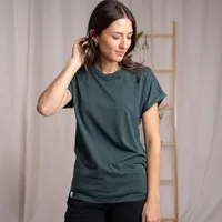 Vresh Clothing Vresh Clothing Vranziska - Kimono T-Shirt mit TENCEL (TM) Lyocell, Dunkelgrün, – Produktbild 1 von 1