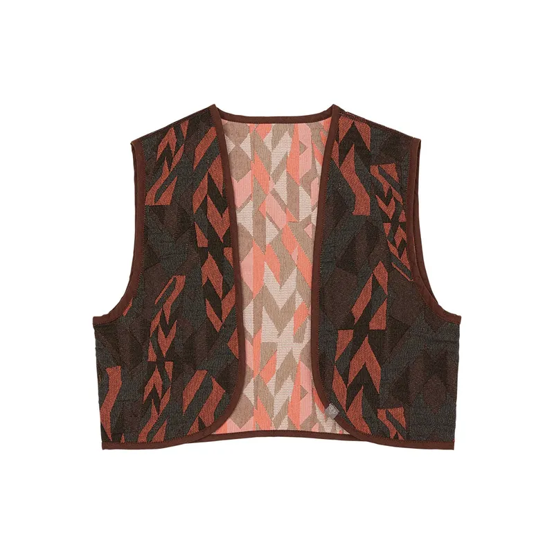 WiDDA Widda Damen vegan Weste Reversible Mia Jacquard, Braun, – Produktbild 1 von 2