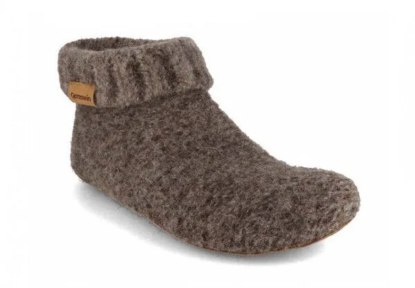 Gottstein Gottstein Hüttenschuh Knit Boot aus 100% Schurwolle - Filz-Hausschuh made in Tirol, Braun, – Produktbild 2 von 8
