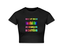 Spreadshirt T-Shirt Schlager Kostüm, Karneval Crop Top (1-tlg) Slim Fit, Crop Top – Produktbild 1 von 1