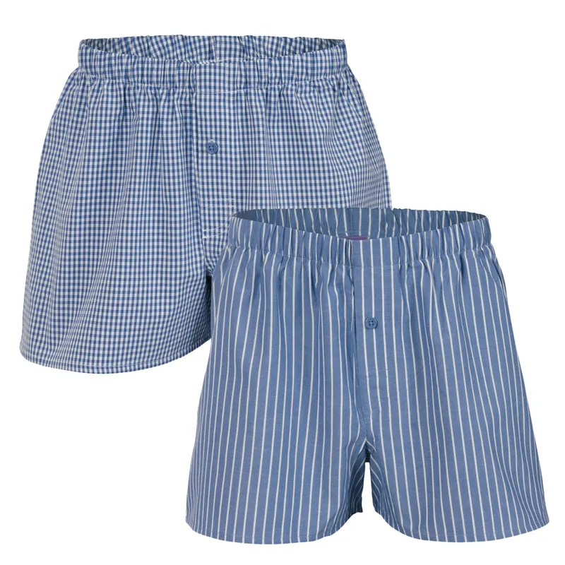 Living Crafts Living Crafts Herren Boxer-Shorts, 2er-Pack (100% Bio-Baumwolle), Blau, – Produktbild 2 von 7