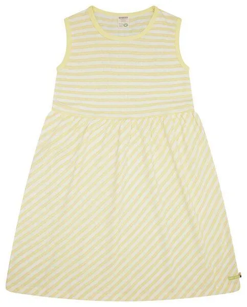 loud + proud loud + proud Kinder Kleid Streifen mit Leinen, GOTS-zertifiziert, Blonde(gelb), – Produktbild 2 von 2