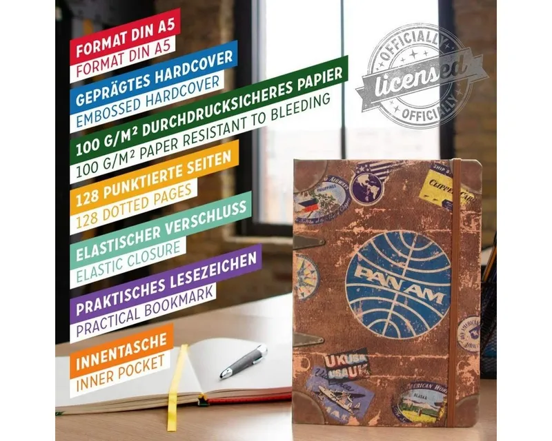 Nostalgic-Art Notizbuch DIN A5 Notizbuch - Pan Am Travel – Produktbild 1 von 4