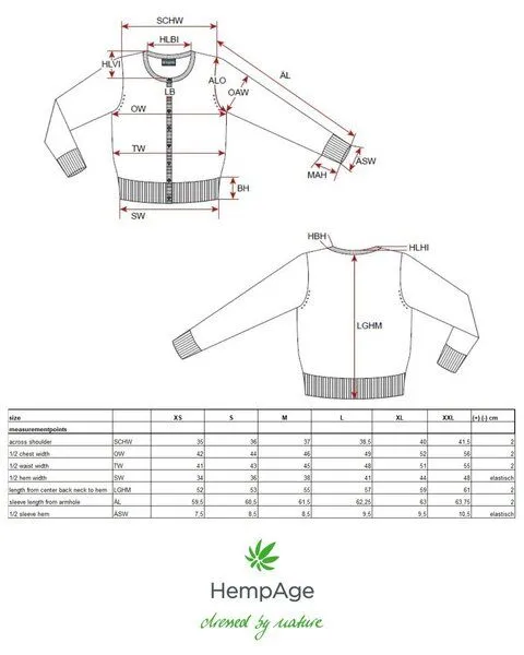 HempAge HempAge Cardiganjacke Damen Hanf/Biobaumwolle, Crab (orange), – Produktbild 3 von 4