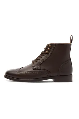 Will's Vegan Store Will's Vegan Store Herren vegan Brogue-Stiefel Dunkelbraun – Produktbild 1 von 1