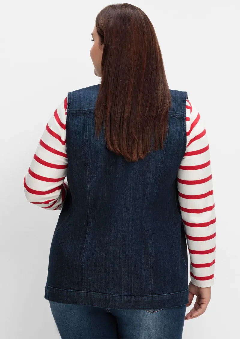sheego Jeansweste, Dark blue denim, – Produktbild 1 von 2