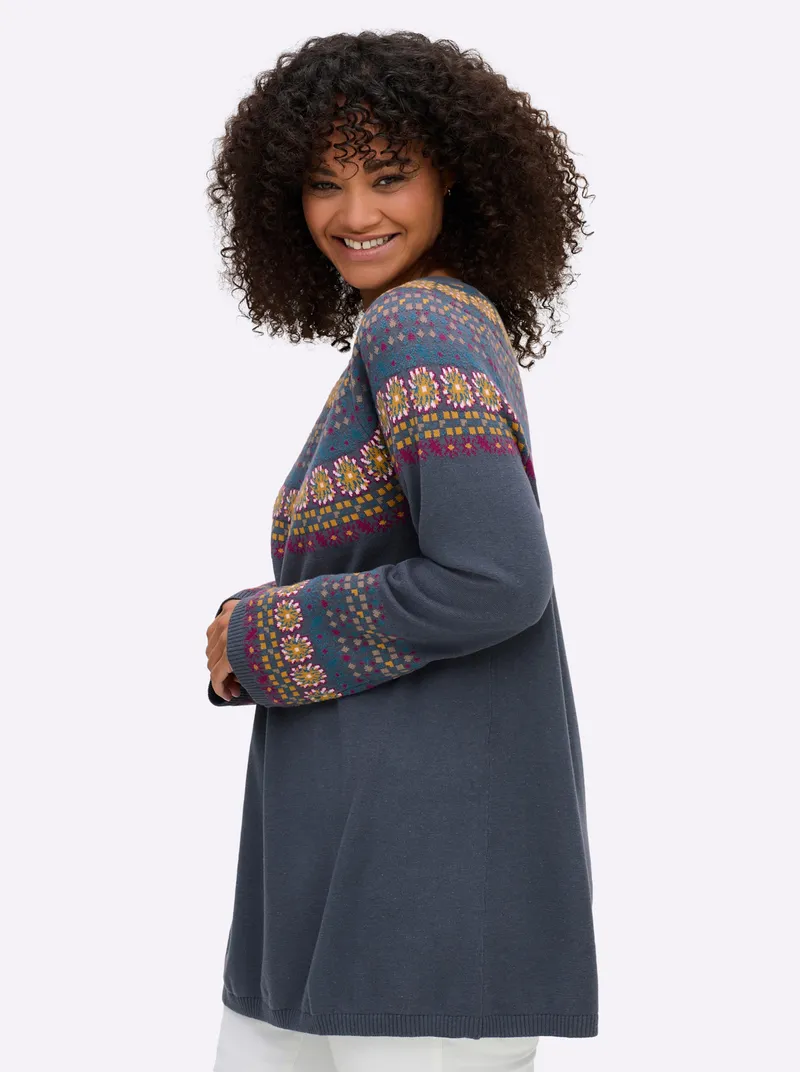 sheego Pullover rauchblau, Rauchblau, – Produktbild 2 von 2