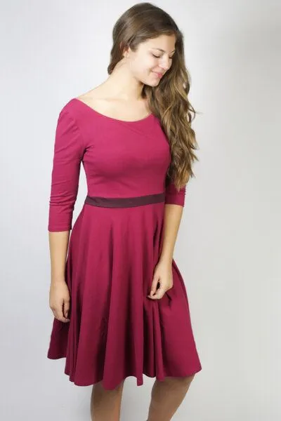 Frija Omina Frija Omina Bio Kleid "Vrida", Bordeaux / aubergine, – Produktbild 1 von 1