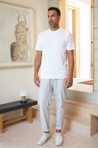 About Companions About Companions Basic T-Shirt LIRON aus Bio-Baumwollpiqué, Weiß (eco pique white), – Produktbild 2 von 4