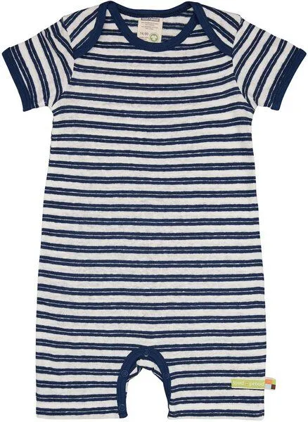 loud + proud loud + proud Babys & Kinder Spieler Streifen mit Leinen, GOTS-zertifiziert, Ultramarine(blau), – Produktbild 2 von 2