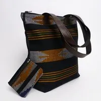 Himal Hemp HH Shopper/Tasche aus Dhaka-Stoffen (Tote Bag) von Himal Hemp, Petrol, – Produktbild 1 von 1