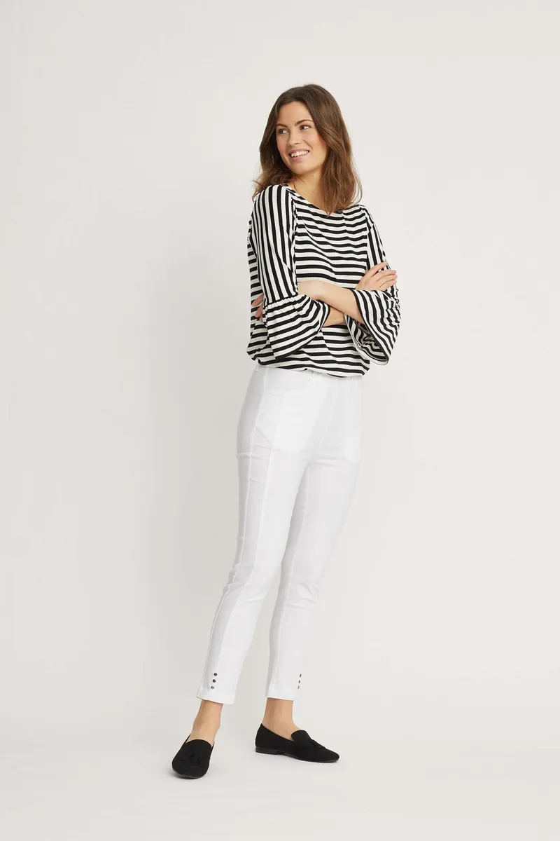 LAURIE LAURIE Damen vegan Hose Chloe Slim Crop Weiß, Weiß, – Produktbild 2 von 2