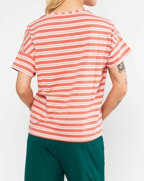 blutsgeschwister Blutsgeschwister Generous One T-Shirt für Frauen - aus Bio-Baumwolle, Caravan stripes red (rot), – Produktbild 3 von 3