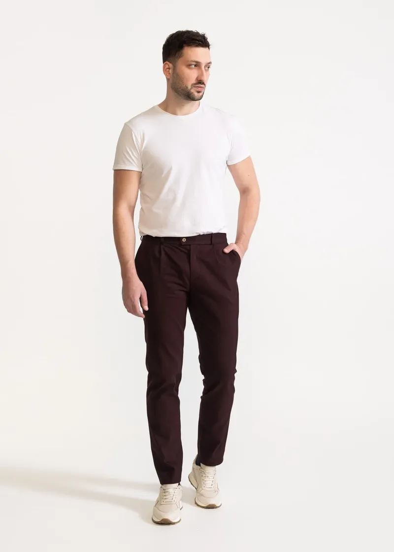 De IONESCU De IONESCU Herren vegan Hose Chesler, Dunkelbraun, – Produktbild 1 von 2