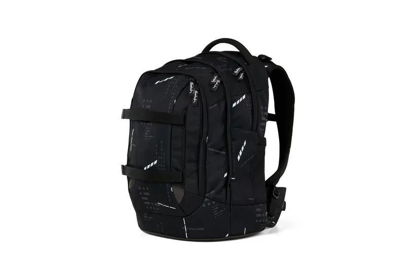 Satch Satch Schulranzen Schulrucksack-Set PACK Ninja Matrix 3-teilig (3-teilig), ergonomisch, Your-Size-System: auf Körpergröße anpassbar, Schwarz, – Produktbild 1 von 4