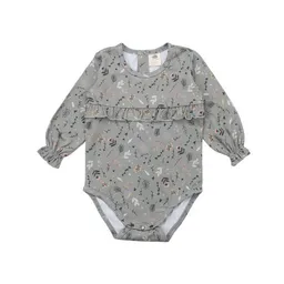 Walkiddy Walkiddy Tiny Flowers Bio-Baumwoll Trägerbody - Nachhaltig, Allergiefrei & Fair Trade - Frill Body, Grün – GOTS zertifiziert – Produktbild 1 von 1