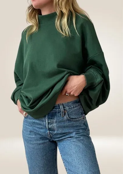 noemvri fashion label noemvri fashion label oversized Sweatshirt Turtleneck, Grün, – Produktbild 2 von 3
