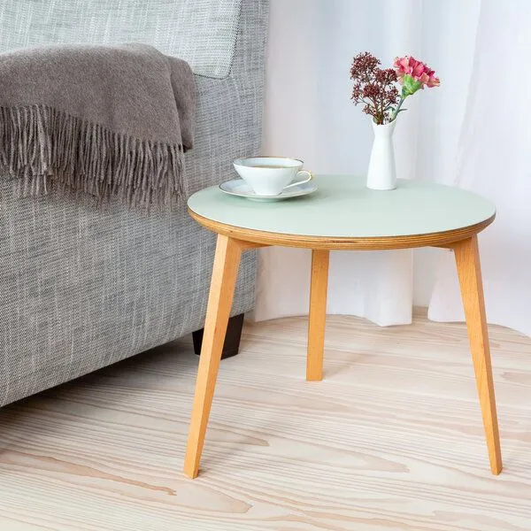 klotzaufklotz klotzaufklotz Beistelltisch Linoleum, Blassgrün, – Produktbild 3 von 4