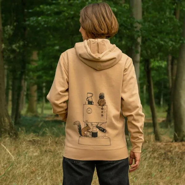 Cmig Cmig Kaffee-Hörnchen Kapuzenjacke unisex für Kaffeefreunde, Latte (beige), – Produktbild 4 von 4