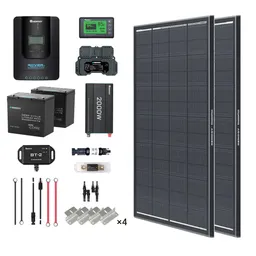 Renogy DE 2 kWh 400 W 12 V Solarpanelsystem mit - Anti-Schatten-Solarmodul / 100Ah Core Mini Lithium Batterie / 2000W Wechselrichter Reine Sinuswelle – Produktbild 1 von 1