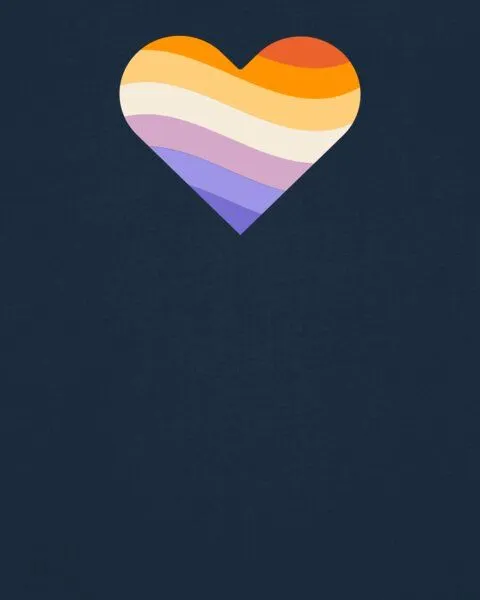 watapparel watapparel T-Shirt Unisex Rainbow Heart, French navy, – Produktbild 3 von 4