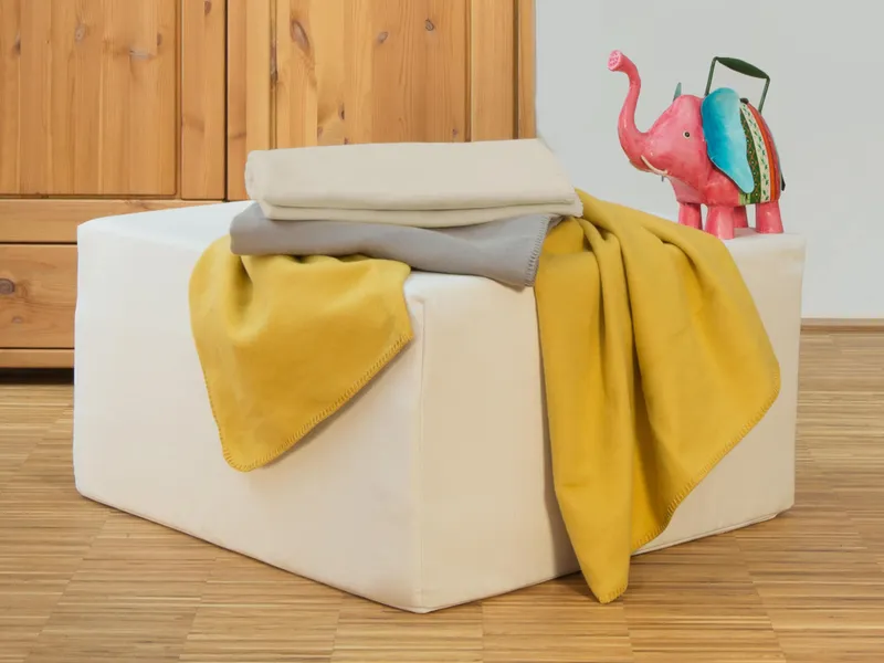 allnatura allnatura Baumwoll-Kuscheldecke "Cotona-Bambini" - Schnäppchen 2092-07305 | 100x150 cm, Grau, – Produktbild 1 von 2
