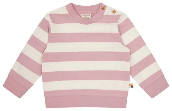 loud + proud loud + proud Babys & Kinder Sweatshirt mit Blockstreifen, GOTS-zertifiziert, Aster(rosa), – Produktbild 2 von 2